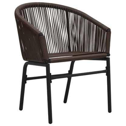 Set da Bistrot 3 pz con Cuscini in Polyrattan Marrone - homemem39