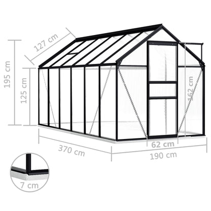 Serra con Telaio Base in Alluminio Antracite 7,03 m² - homemem39