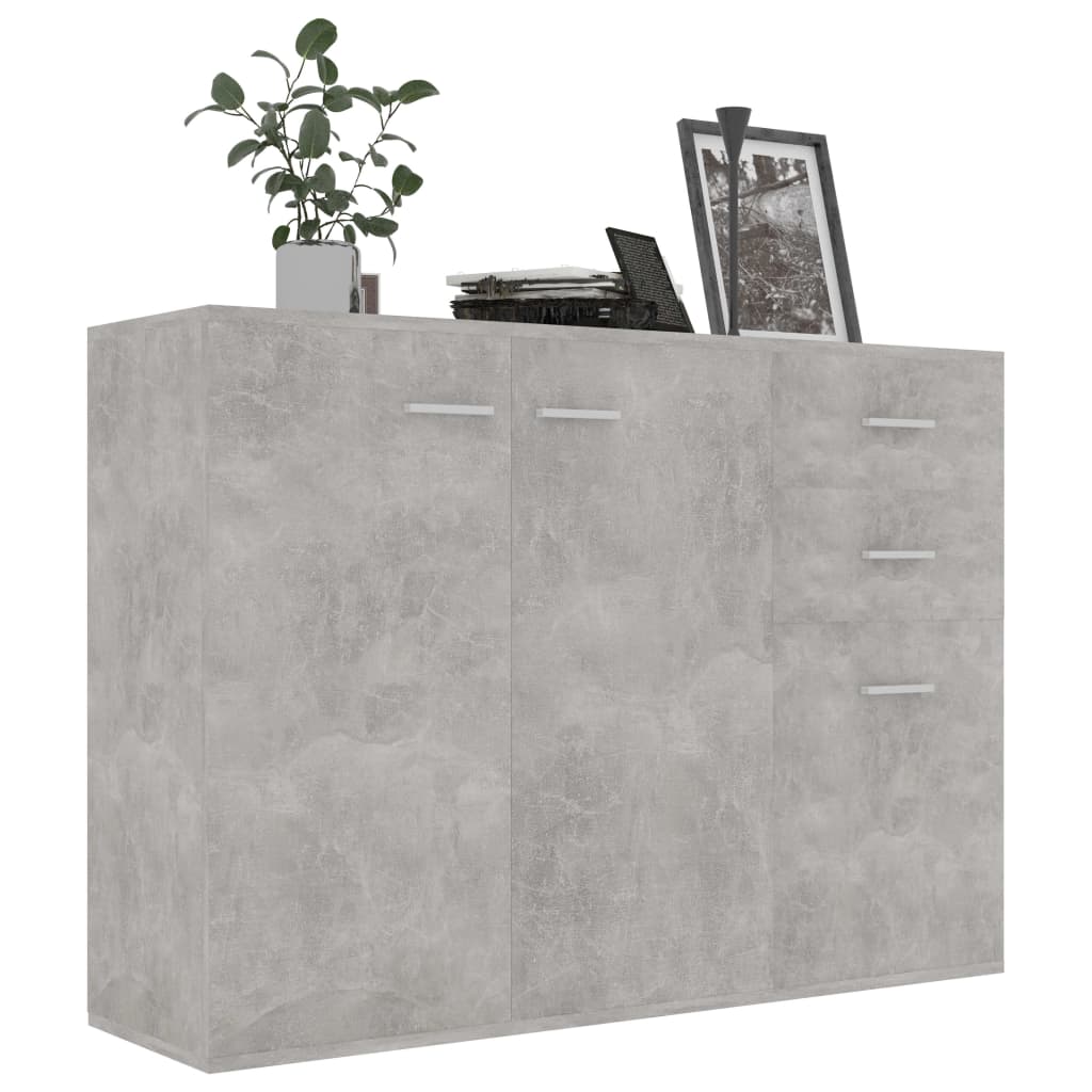 Credenza Grigio Cemento 105x30x75 cm in Legno Multistrato - homemem39