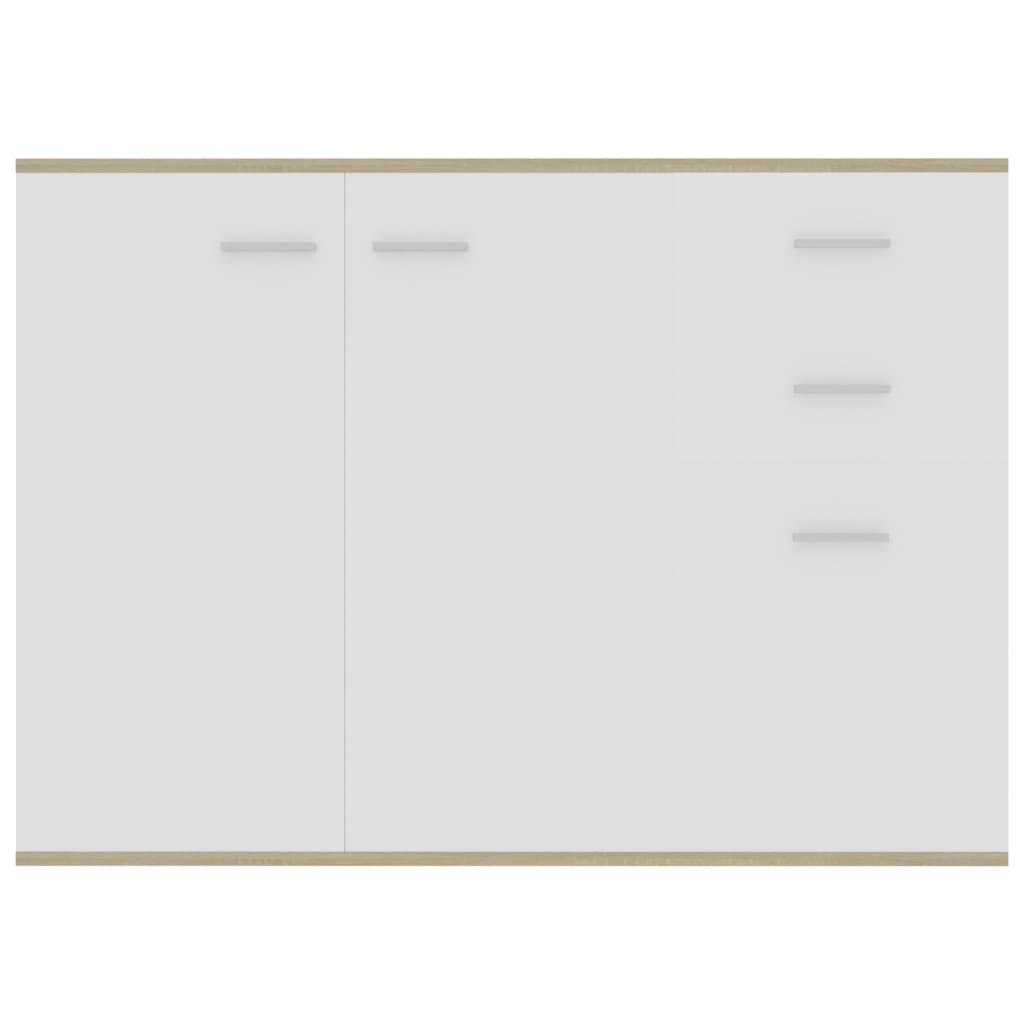 Credenza Bianca e Rovere Sonoma 105x30x75 cm Legno Multistrato - homemem39