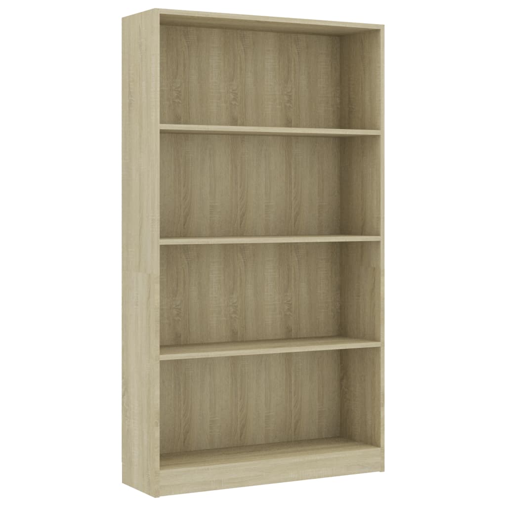 Libreria a 4 Ripiani Rovere Sonoma 80x24x142 cm in Truciolato - homemem39