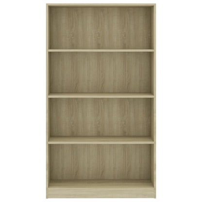 Libreria a 4 Ripiani Rovere Sonoma 80x24x142 cm in Truciolato - homemem39