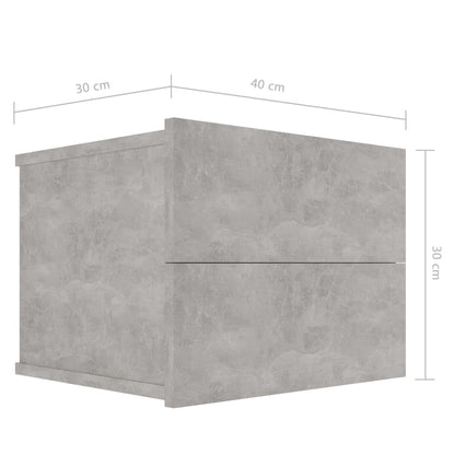 Comodino Grigio Cemento 40x30x30 cm in Legno Multistrato - homemem39