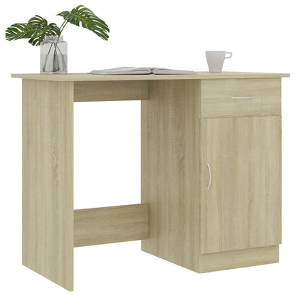 Scrivania Rovere Sonoma 100x50x76 cm in Legno Multistrato - homemem39