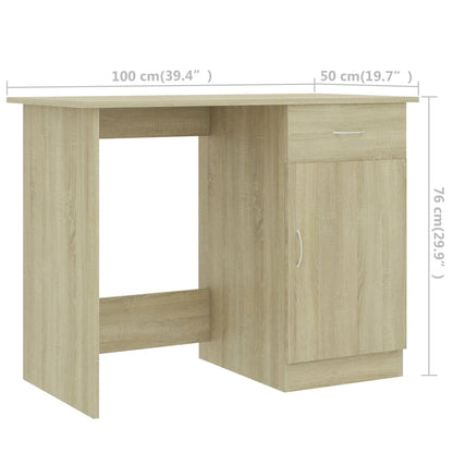 Scrivania Rovere Sonoma 100x50x76 cm in Legno Multistrato - homemem39