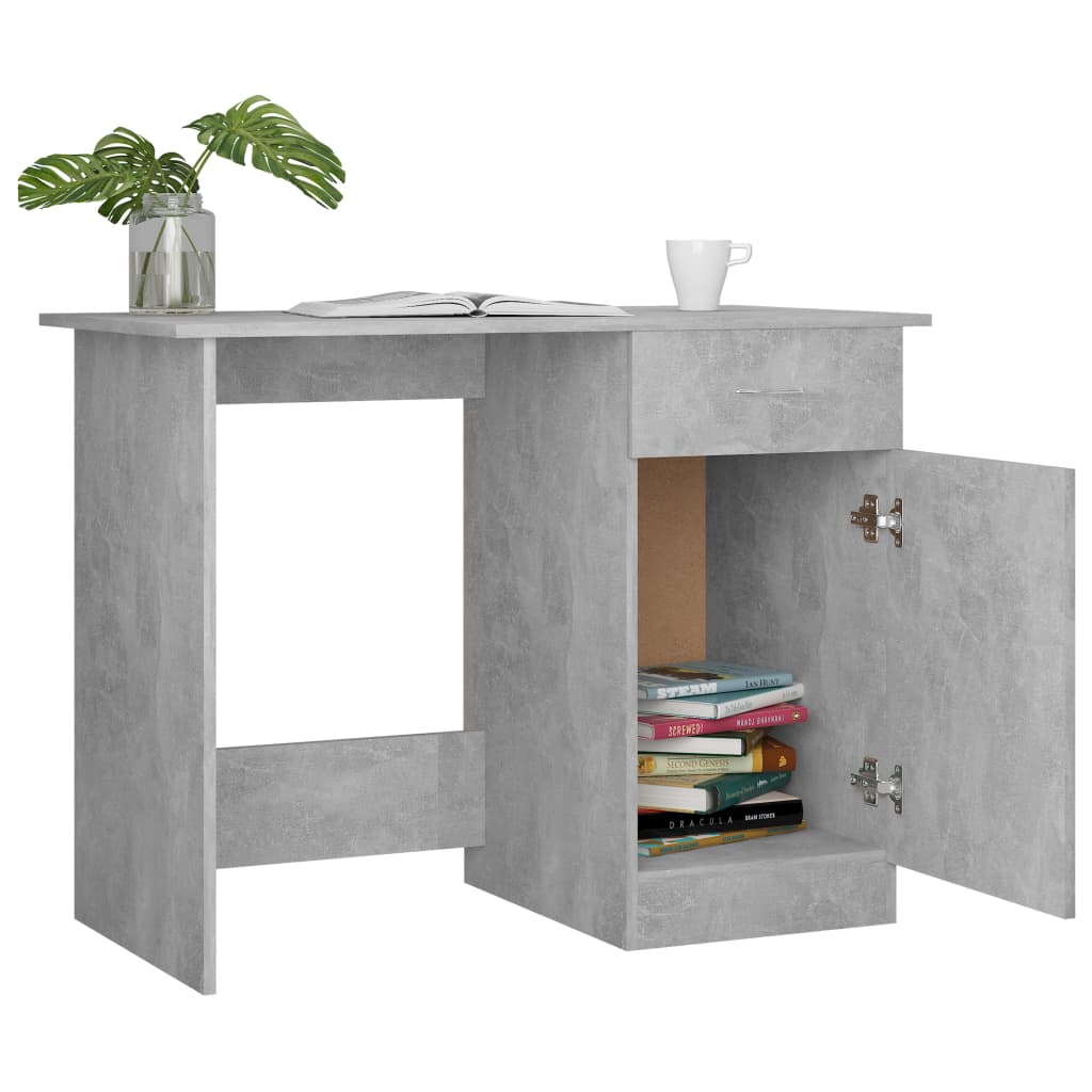 Scrivania Grigio Cemento 100x50x76 cm in Truciolato - homemem39