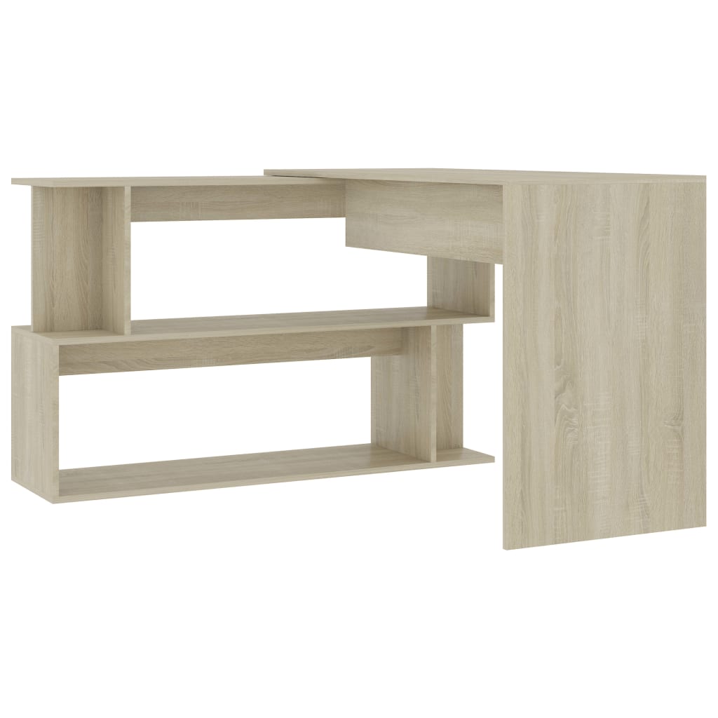 Scrivania Angolo Rovere Sonoma 200x50x76 cm Legno Multistrato - homemem39