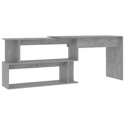 Scrivania Angolo Grigio Cemento 200x50x76 cm Legno Multistrato - homemem39