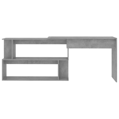 Scrivania Angolo Grigio Cemento 200x50x76 cm Legno Multistrato - homemem39