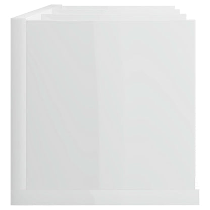 Scaffale Porta CD Parete Bianco Lucido 75x18x18 cm Multistrato - homemem39
