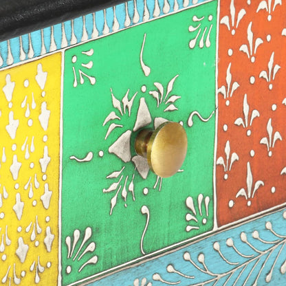 Tavolo Consolle Dipinto a Mano 80x35x75 cm in Legno di Mango - homemem39