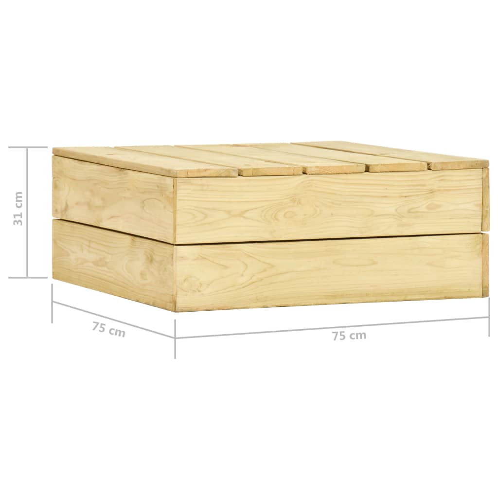 Tavolo da Giardino 75x75x31 cm in Legno di Pino Impregnato - homemem39