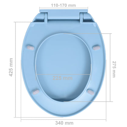 Tavoletta WC a Chiusura Ammortizzata Blu Ovale - homemem39