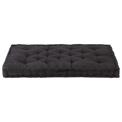 Cuscino per Pallet e Pavimento in Cotone 120x80x10 cm Nero - homemem39