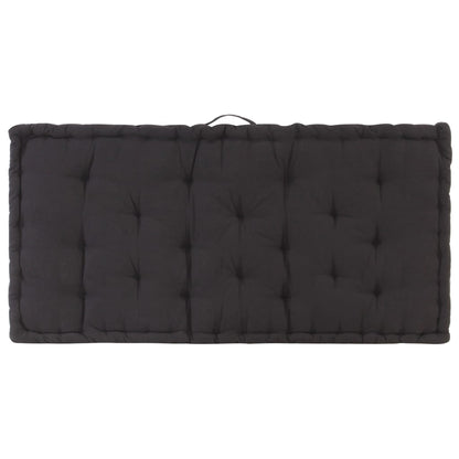 Cuscino per Pallet e Pavimento in Cotone 120x80x10 cm Nero - homemem39