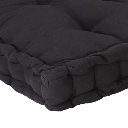 Cuscino per Pallet e Pavimento in Cotone 120x80x10 cm Nero - homemem39