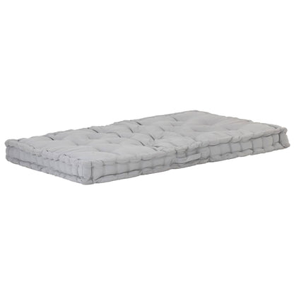 Cuscino per Pallet e Pavimento in Cotone 120x80x10 cm Grigio - homemem39