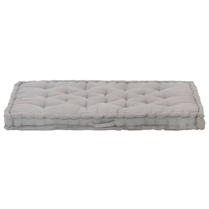 Cuscino per Pallet e Pavimento in Cotone 120x80x10 cm Grigio - homemem39