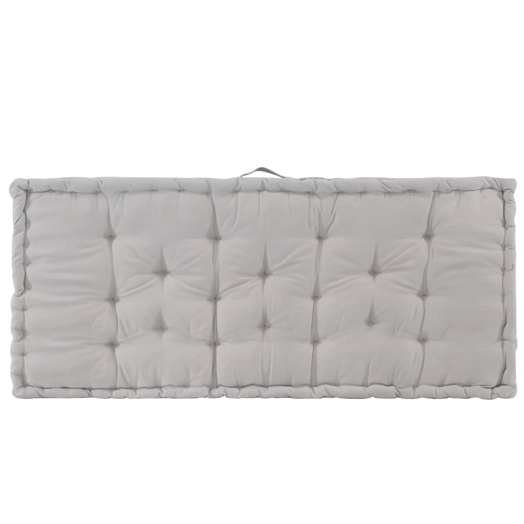 Cuscino per Pallet e Pavimento in Cotone 120x80x10 cm Grigio - homemem39