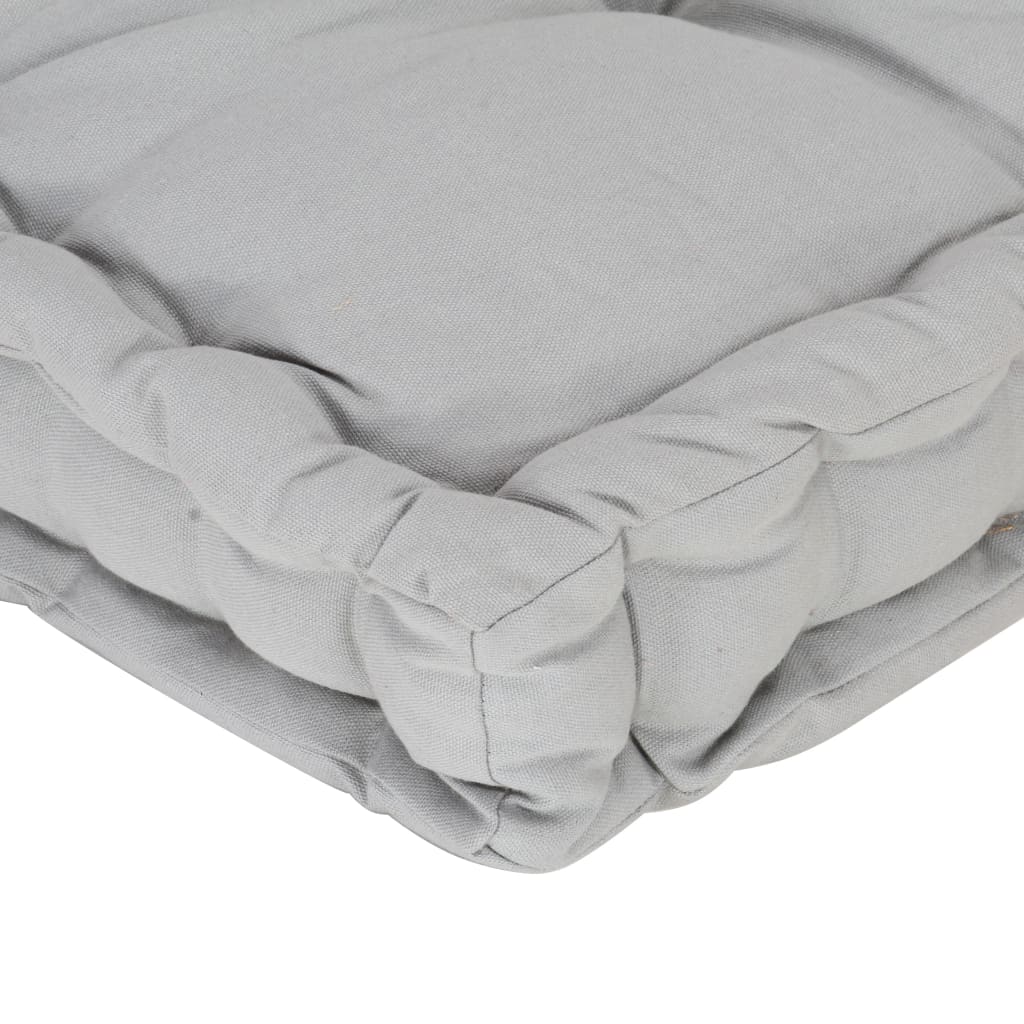 Cuscino per Pallet e Pavimento in Cotone 120x80x10 cm Grigio - homemem39