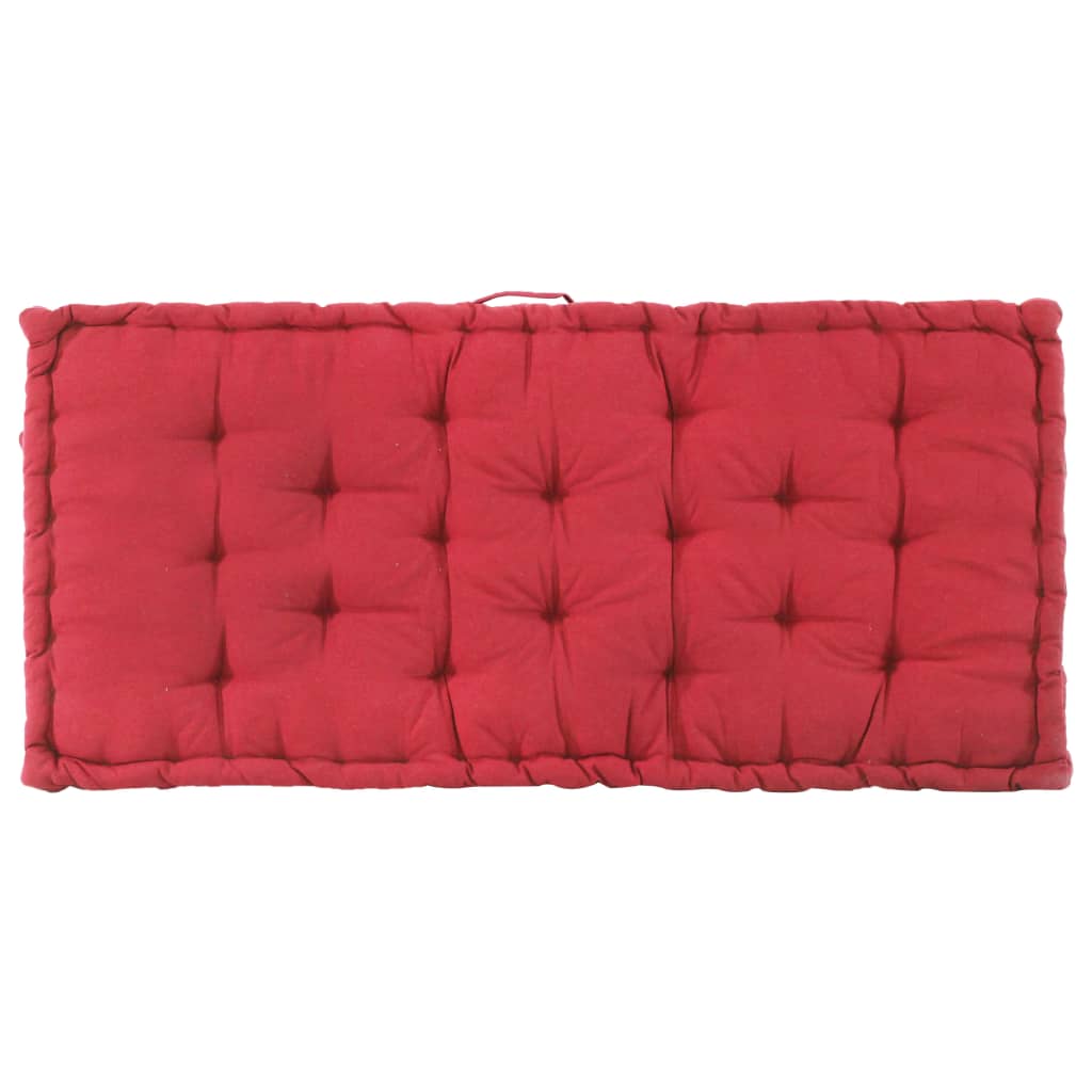 Cuscino per Pallet e Pavimento in Cotone 120x80x10 cm Bordò - homemem39