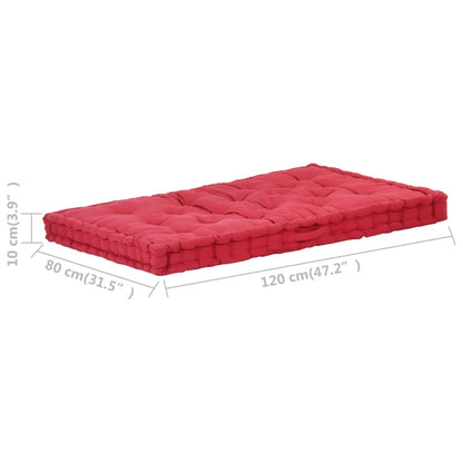 Cuscino per Pallet e Pavimento in Cotone 120x80x10 cm Bordò - homemem39