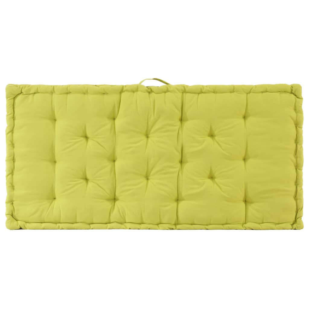 Cuscino per Pallet e Pavimento in Cotone 120x80x10 cm Verde - homemem39