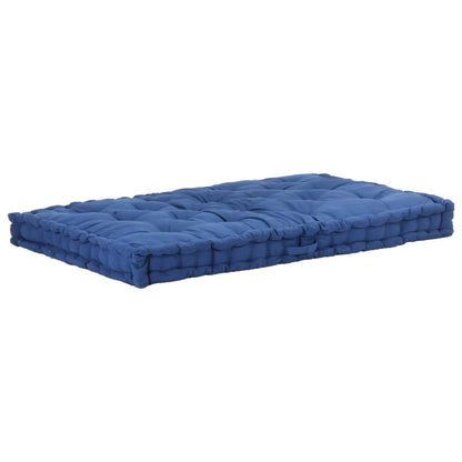 Cuscino per Pallet e Pavimento in Cotone 120x80x10 cm Blu Chiaro - homemem39