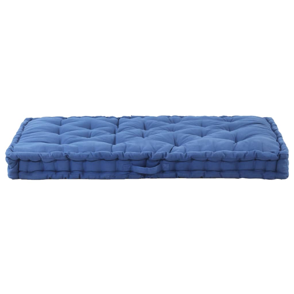 Cuscino per Pallet e Pavimento in Cotone 120x80x10 cm Blu Chiaro - homemem39