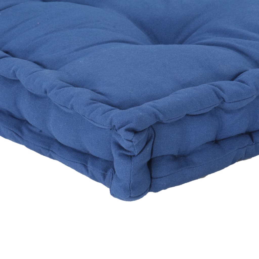 Cuscino per Pallet e Pavimento in Cotone 120x80x10 cm Blu Chiaro - homemem39