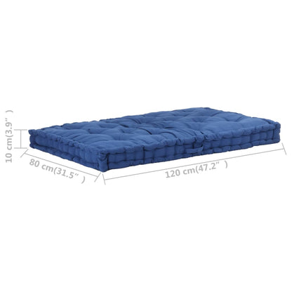 Cuscino per Pallet e Pavimento in Cotone 120x80x10 cm Blu Chiaro - homemem39