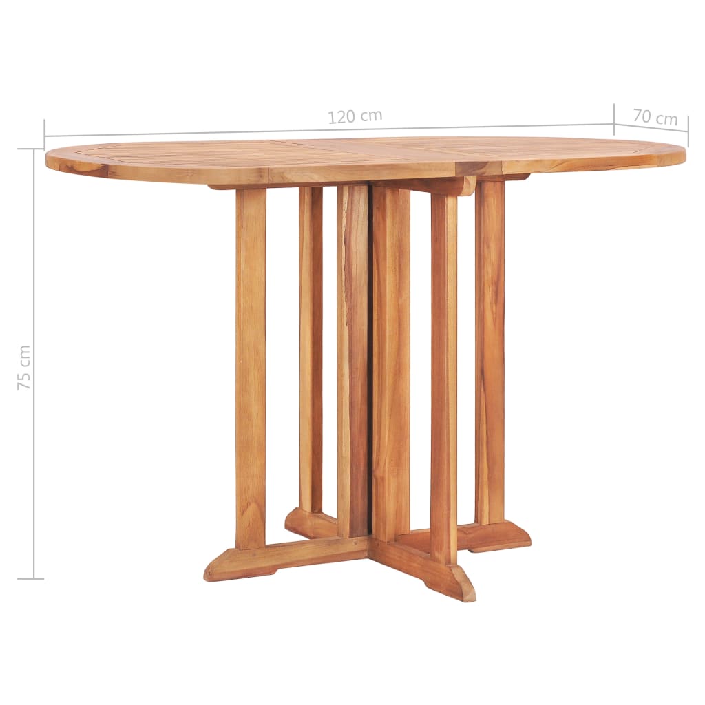 Tavolo Pieghevole Farfalla 120x70x75 cm in Massello di Teak - homemem39