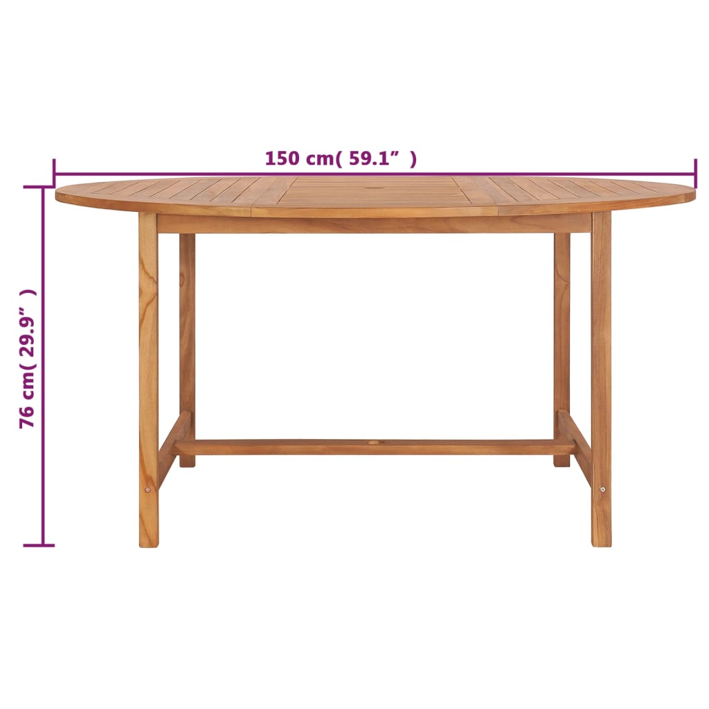 Tavolo da Giardino 150x76 cm in Massello di Teak - homemem39