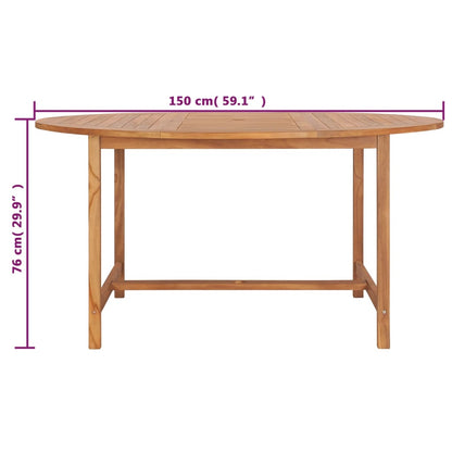 Tavolo da Giardino 150x76 cm in Massello di Teak - homemem39