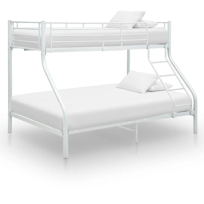 Letto a Castello Bianco in Metallo 140x200 cm/90x200 cm - homemem39