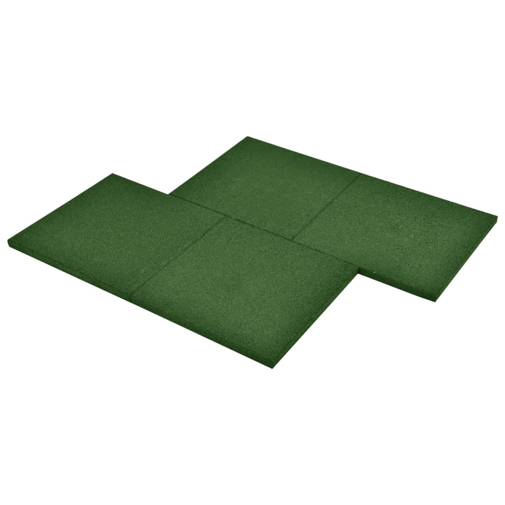 Piastrelle Anticaduta 6 pz in Gomma 50x50x3 cm Verde - homemem39