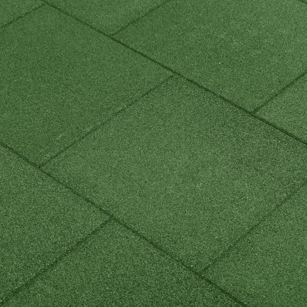 Piastrelle Anticaduta 6 pz in Gomma 50x50x3 cm Verde - homemem39