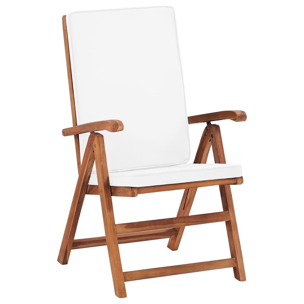 Sedie da Giardino con Cuscini 2 pz Legno Massello di Teak Crema - homemem39