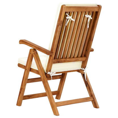 Sedie da Giardino con Cuscini 2 pz Legno Massello di Teak Crema - homemem39