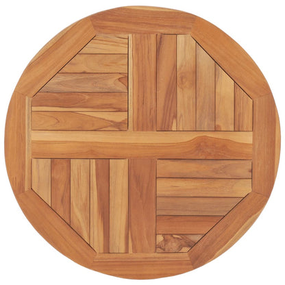 Piano Tavolo in Legno Massello di Teak Rotondo 2,5 cm 60 cm - homemem39