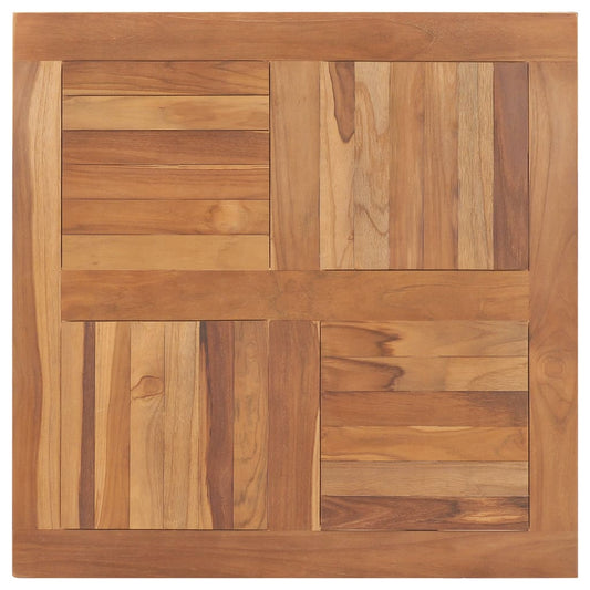 Piano del Tavolo Legno Massello di Teak Quadrato 80x80x2,5 cm - homemem39