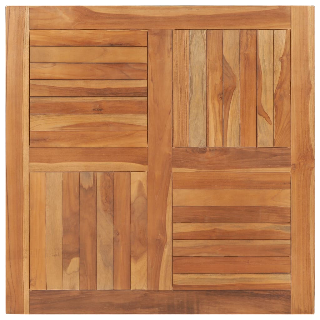Piano del Tavolo Legno Massello di Teak Quadrato 90x90x2,5 cm - homemem39