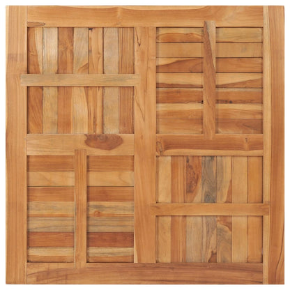 Piano del Tavolo Legno Massello di Teak Quadrato 90x90x2,5 cm - homemem39