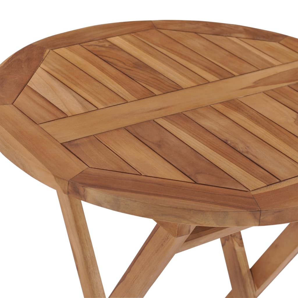 Tavolo da Giardino Pieghevole 60 cm in Legno Massello di Teak - homemem39