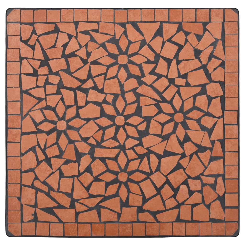 Set Bistrò 3 pz con Mosaico in Ceramica Terracotta - homemem39