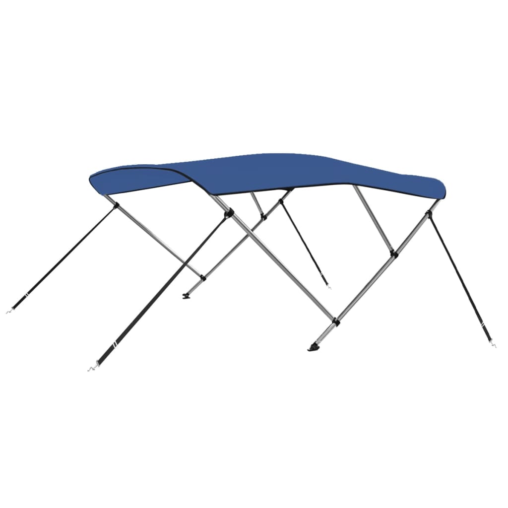 Bimini di Prua con Tendalino a 3 Archi Blu 183x140x137 cm - homemem39