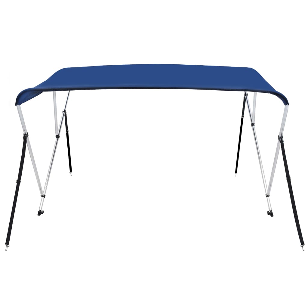 Bimini di Prua con Tendalino a 3 Archi Blu 183x140x137 cm - homemem39