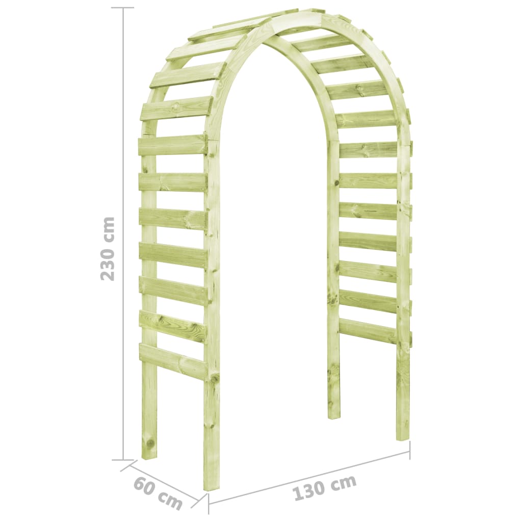 Pergolato da Giardino 130x60x230cm Legno di Pino Impregnato - homemem39