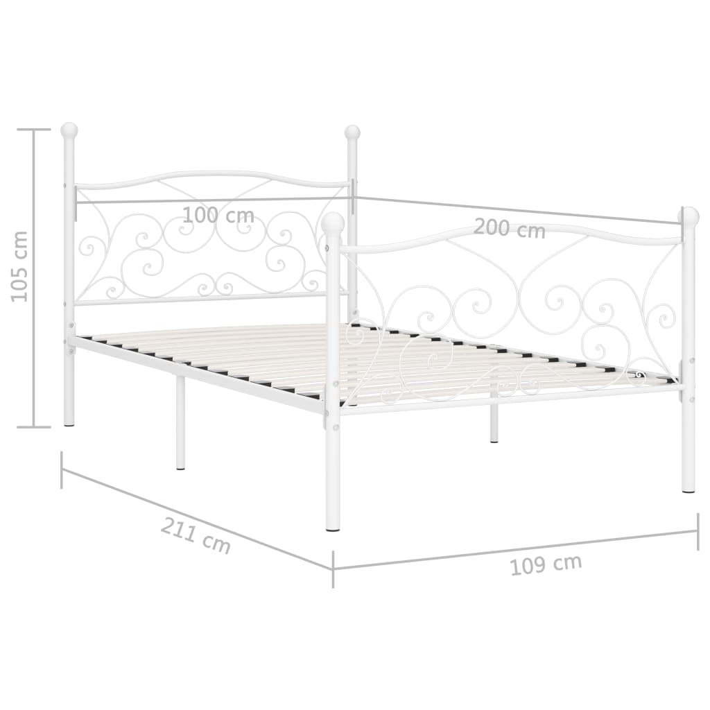 Giroletto con Doghe Bianco in Metallo 100x200 cm - homemem39