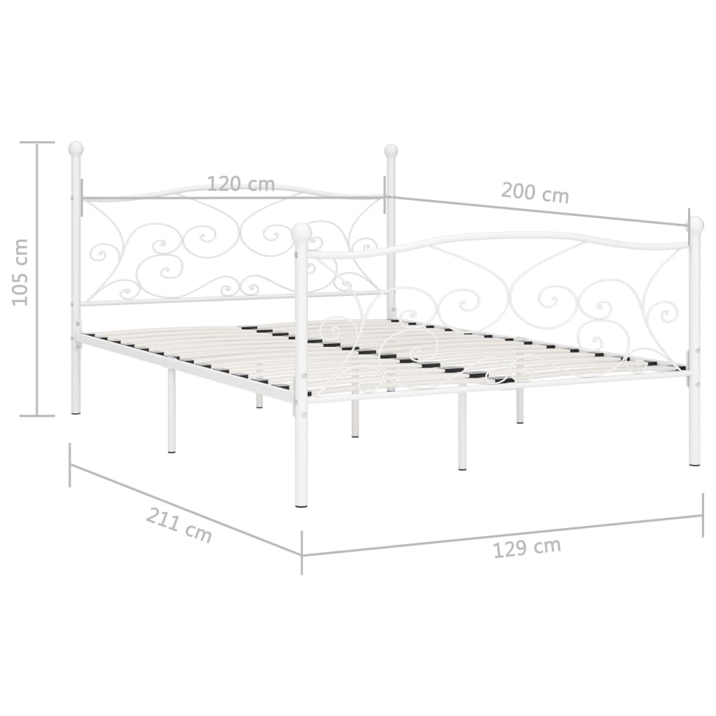 Giroletto con Doghe Bianco in Metallo 120x200 cm - homemem39